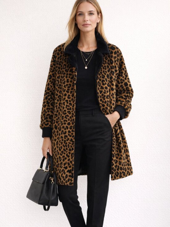 Jackets & Blazers - 334 - Leopard Print Faux Fur Coat Reversable - very soft, great condition